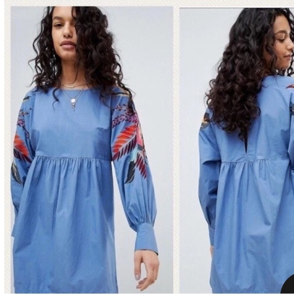 Free People Dresses & Skirts - Free People, Vintage Mini Obsessions Medium Blue Mini Dress